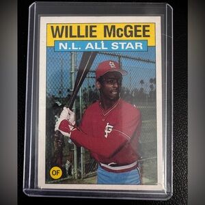 1986 Topps Willie McGee #707 NL All-Star St. Louis Cardinals Vintage